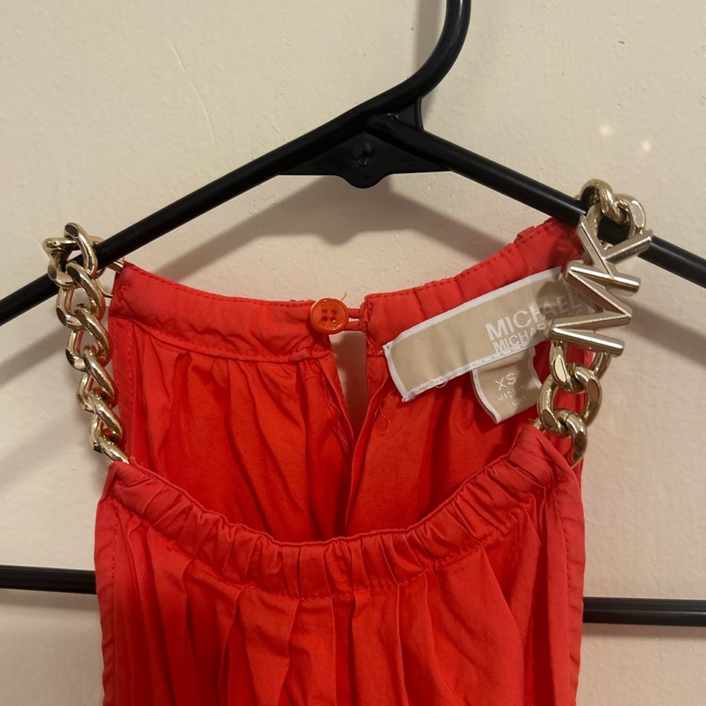 MICHAEL Michael Kors Red Dress with Gold Chain Straps